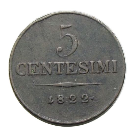 Ferenc 1822 M 5 centesimi