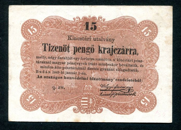 1849 15 krajcár