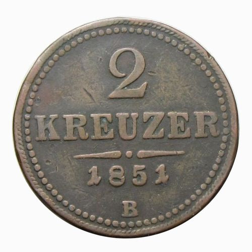 Ferenc József 1851B 2 krajcár