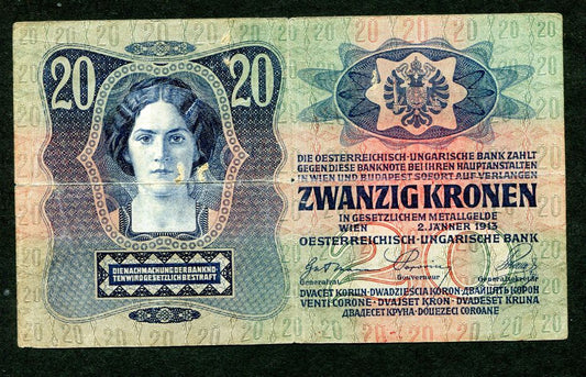 1913 / 1920 20 Korona - Magyarország felülbélyegzés