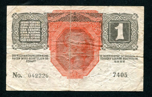 1916 / 1919 1 Korona 7000 feletti sorozatszám