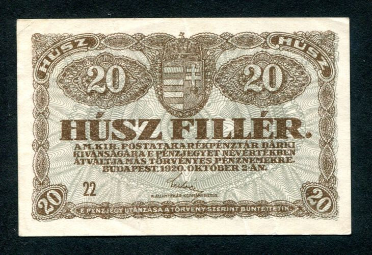 1920 20 fillér - 22