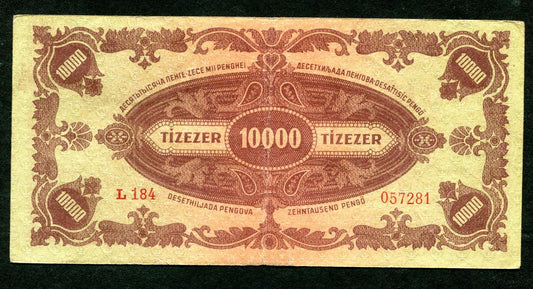 1945 L 10000 Pengő felülbélyegezve