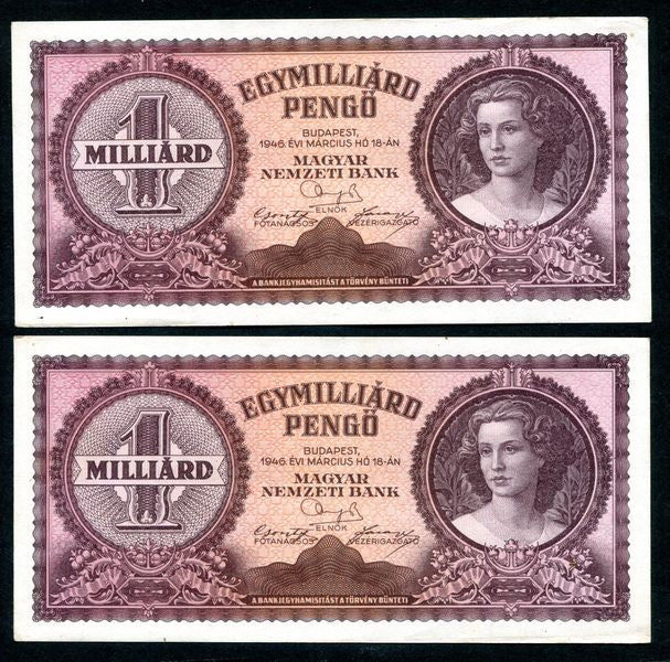 1946 R 1 milliárd Pengő - sorszámkövető