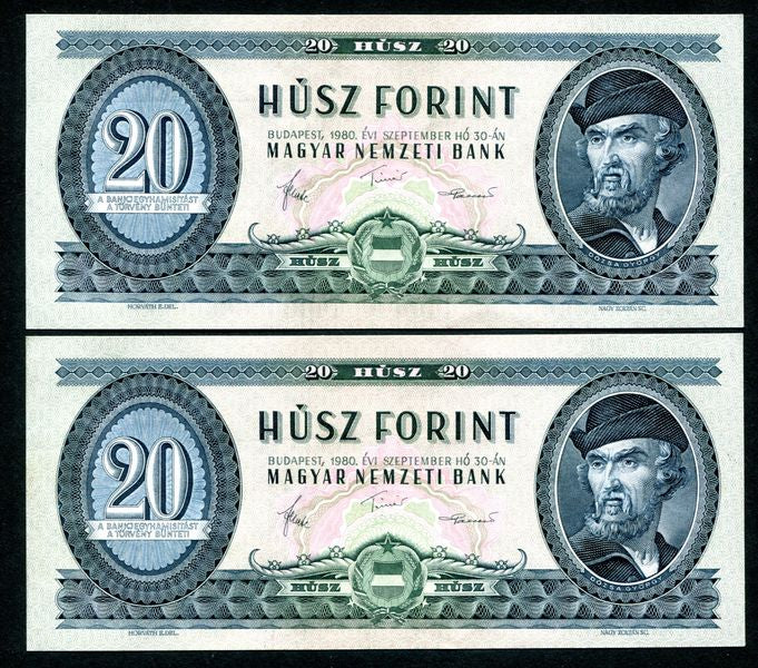 1980 C 20 Forint sorszámkövető