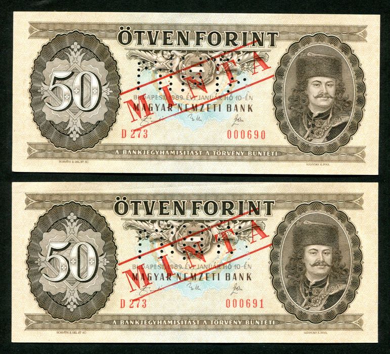 1989 D 50 Forint MINTA - sorszámkövető