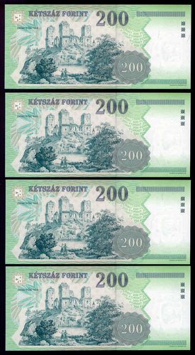 1998 200 Forint FD 4db sorszámkövető