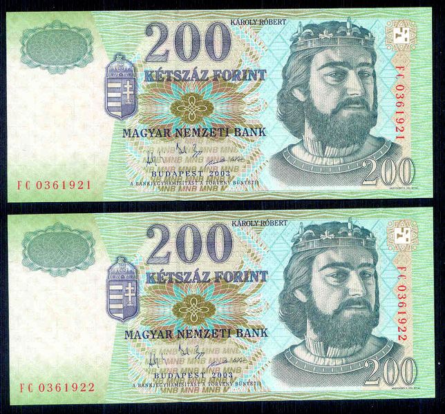 2003 200 Forint FC - sorszámkövető