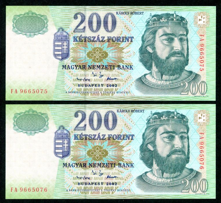 2002 200 Forint FA sorszámkövető