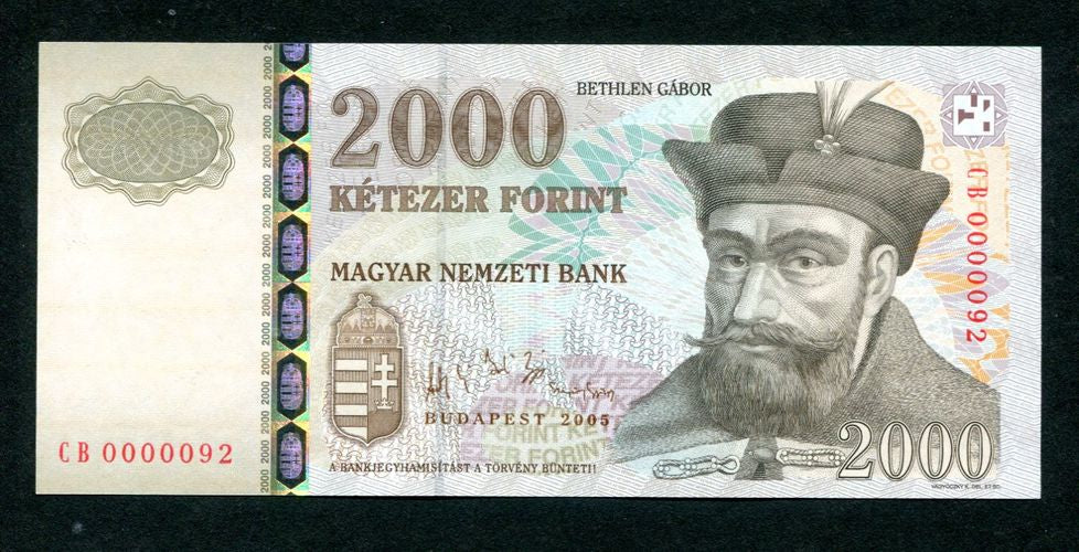 2005 2000 Forint CB - alacsony sorszám