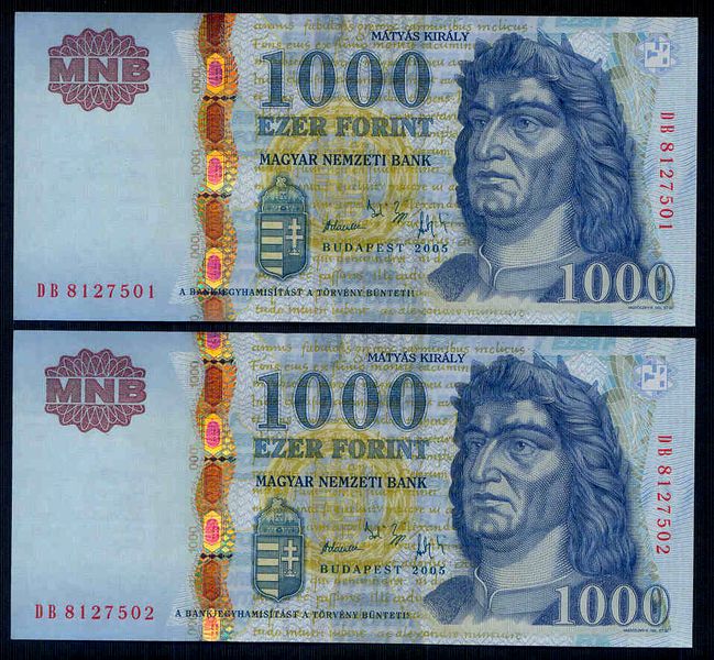 2005 1000 Forint DB - sorszámkövető