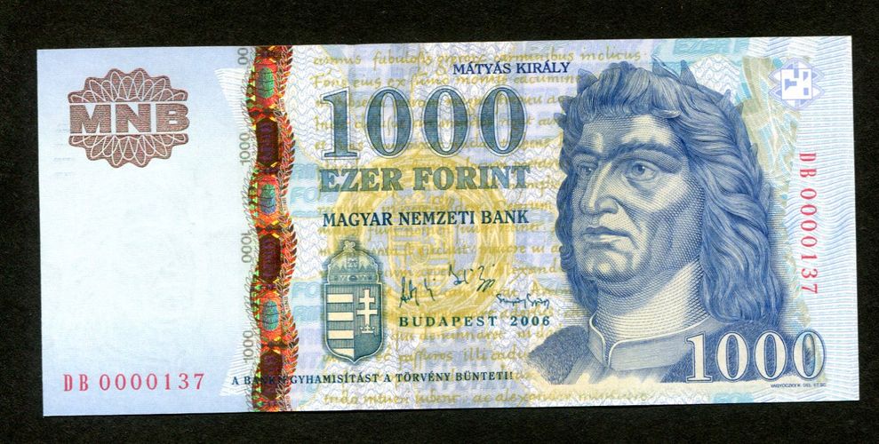 2006 1000 Forint DB - alacsony sorszám