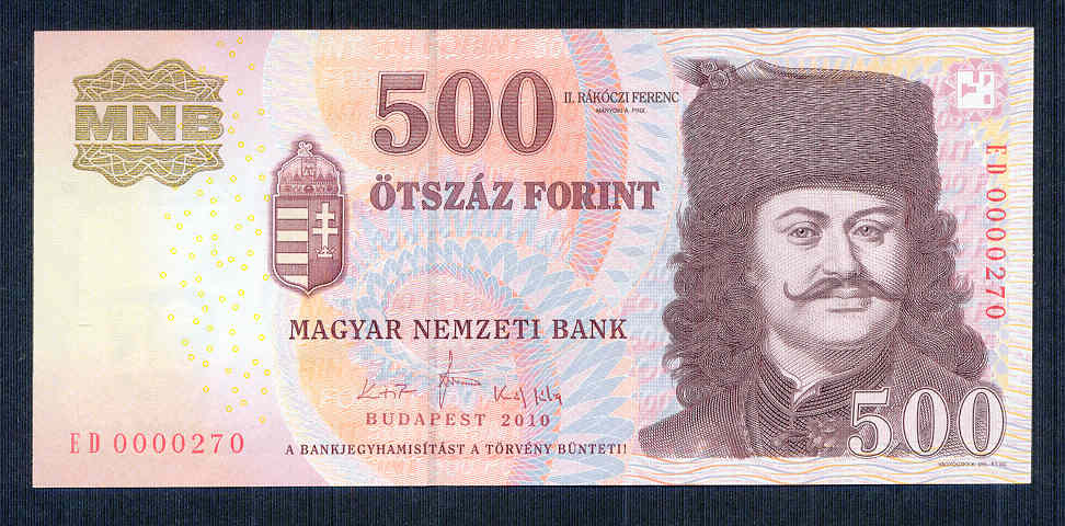 2010 500 Forint ED - alacsony sorszám