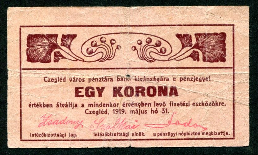 Cegléd 1919 1 Korona