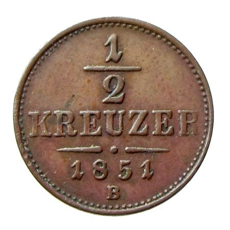 Ferenc József 1851B 1/2 krajcár