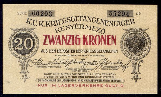Hadifogolytábor - Kenyérmező 20 Korona