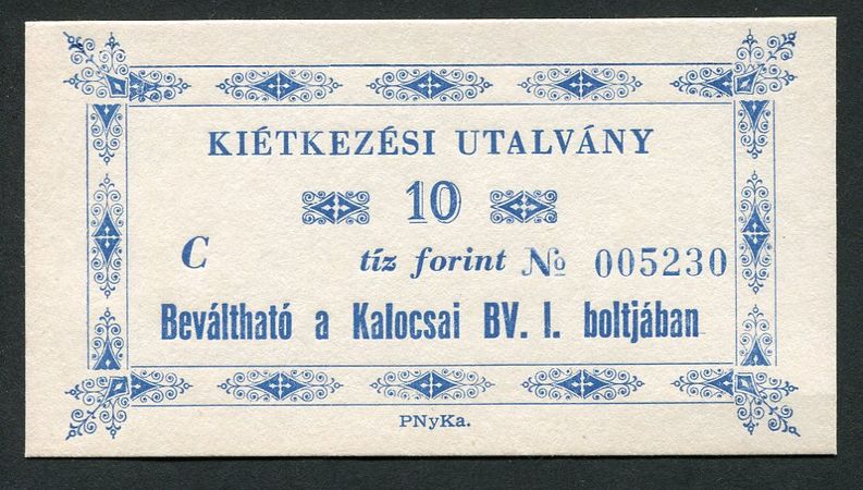 Börtönpénz - Kalocsa 10 Forint C