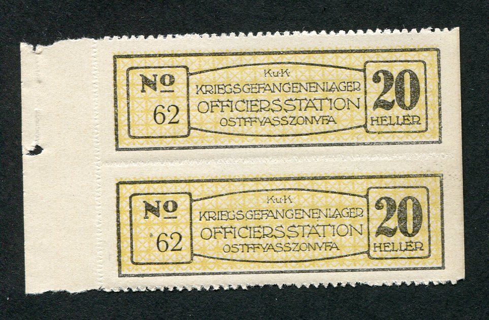 Hadifogolytábor - Ostffyasszonyfa I. 20 heller kisív