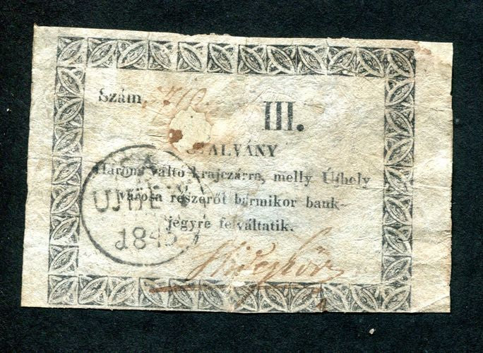 Sátoraljaújhely 1849 3 krajcár