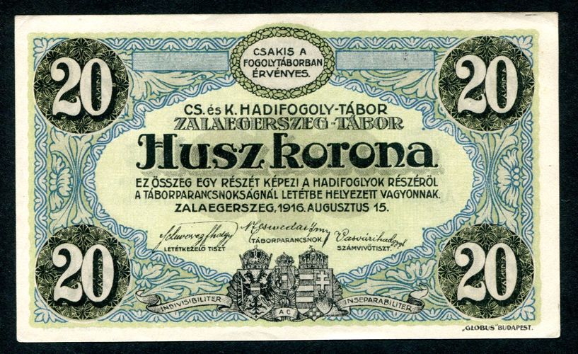 Hadifogolytábor - Zalaegerszeg 20 Korona