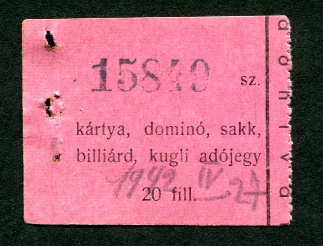 Kártya dominó sakk billiárd kugli adójegy