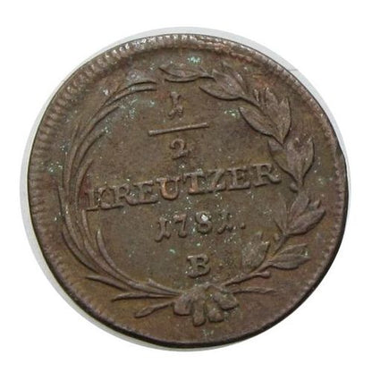 II. József 1781 B 1/2 krajcár