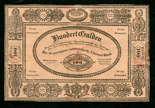 1825 100 Gulden Formular