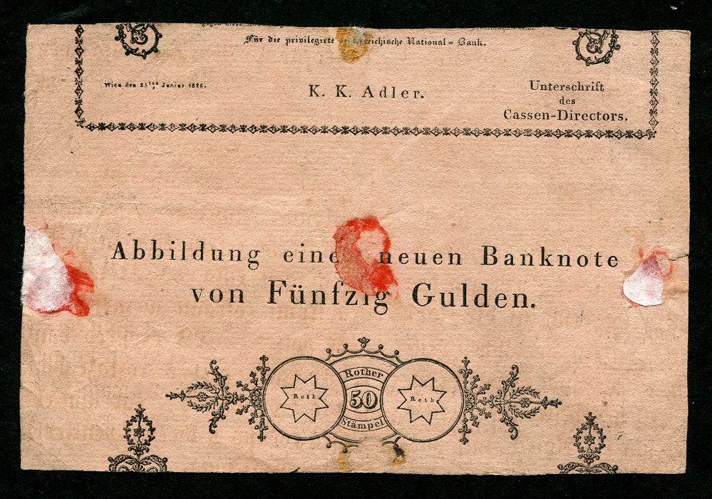 1825 100 Gulden Formular