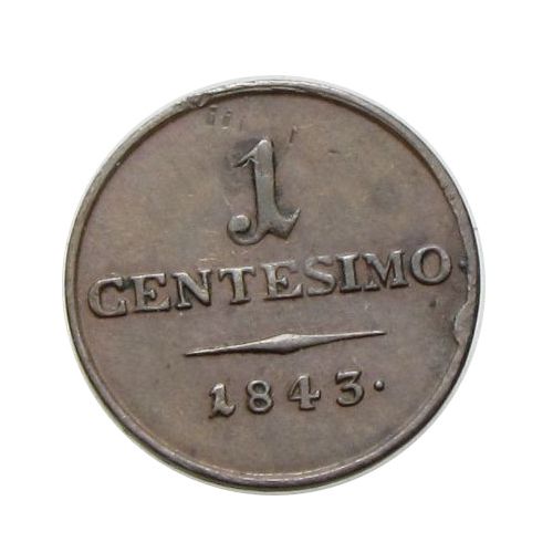V. Ferdinánd 1843 V 1 centesimo