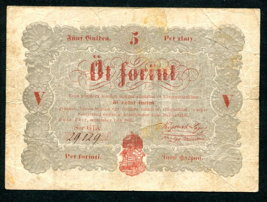1848 5 Forint piros
