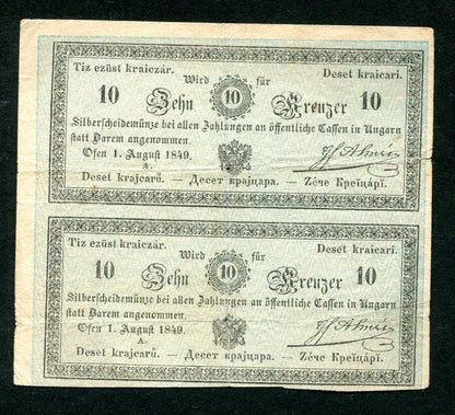 1849 Almásy ív 10 krajcár A