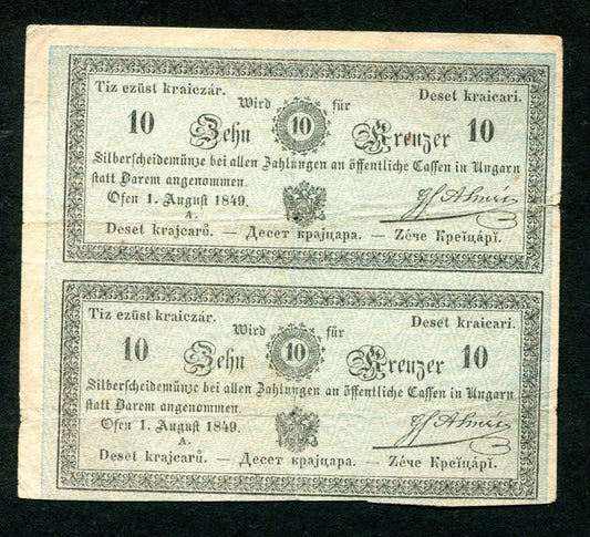 1849 Almásy ív 10 krajcár A