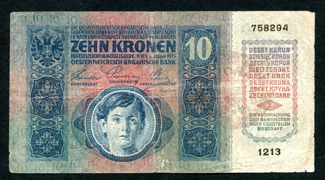 1915 10 Korona - Magyarország felülbélyegzés