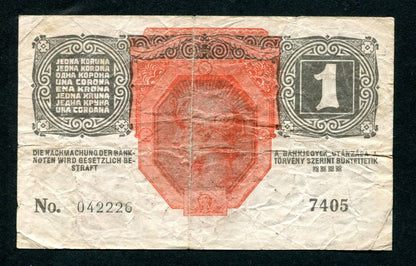 1916 / 1919 1 Korona 7000 feletti sorozatszám