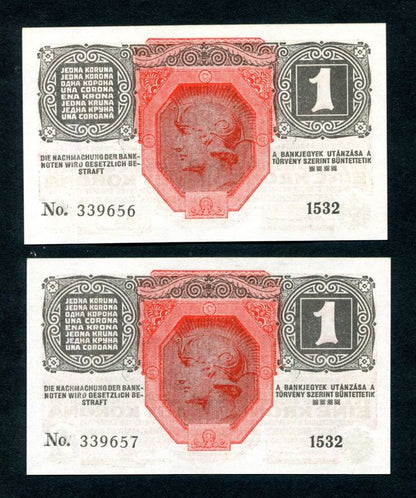 1916 1 Korona sorszámkövető