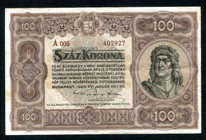 1920 100 Korona - barna sorszám