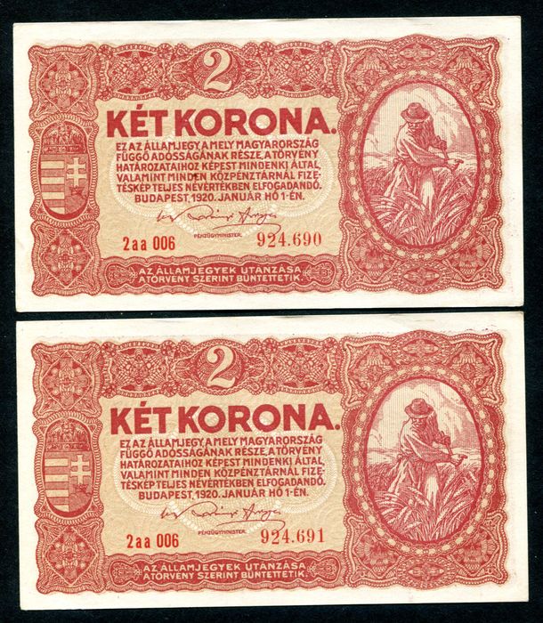 1920 2 Korona sorszámkövető