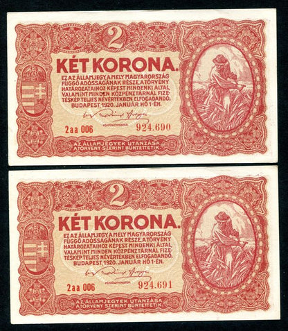 1920 2 Korona sorszámkövető