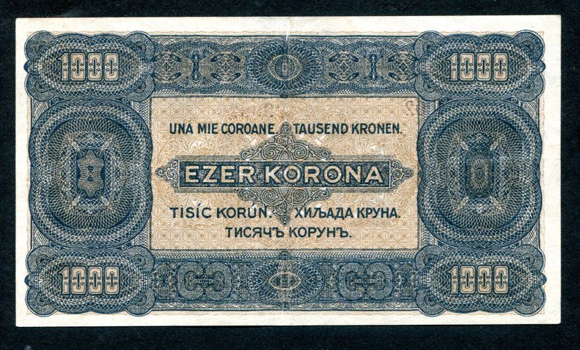 1923 1000 Korona - barna számozás