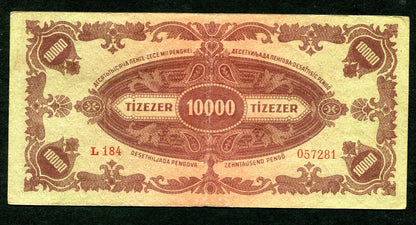 1945 L 10000 Pengő felülbélyegezve