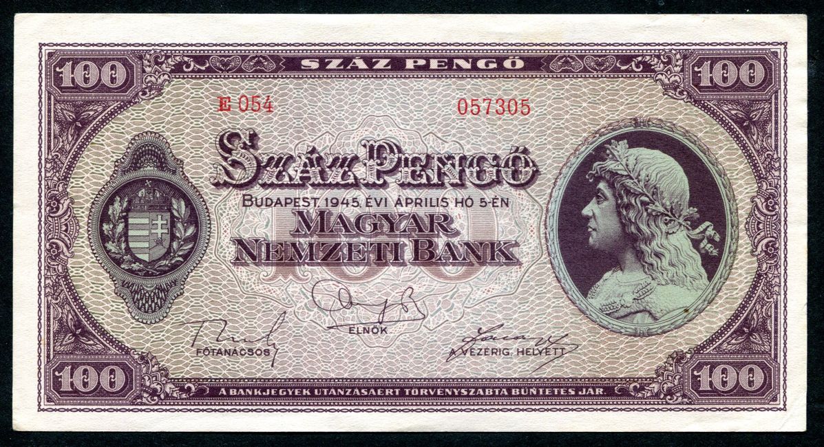 1945 E 100 Pengő - vízjeles