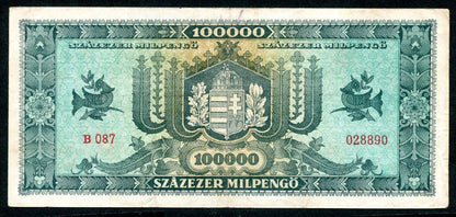 1946 B 100000 Milpengő