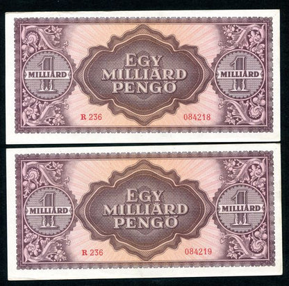 1946 R 1 milliárd Pengő - sorszámkövető