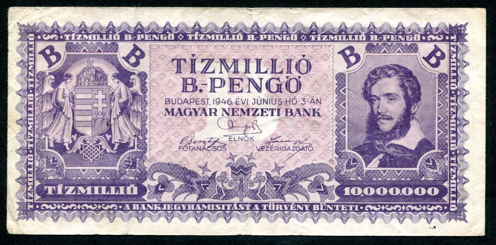 1946 10 millió B.-Pengő