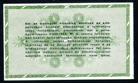 Adójegy 1946 50e Adópengő - sorszám nincs