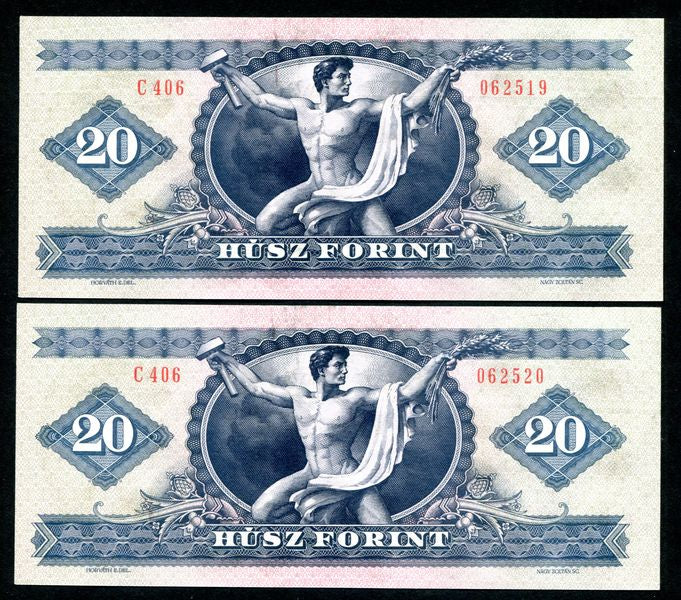 1980 C 20 Forint sorszámkövető