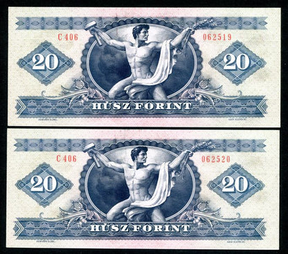 1980 C 20 Forint sorszámkövető