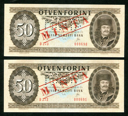 1989 D 50 Forint MINTA - sorszámkövető