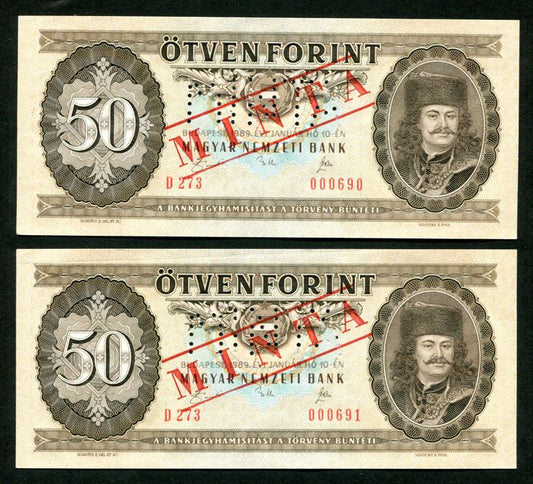 1989 D 50 Forint MINTA - sorszámkövető