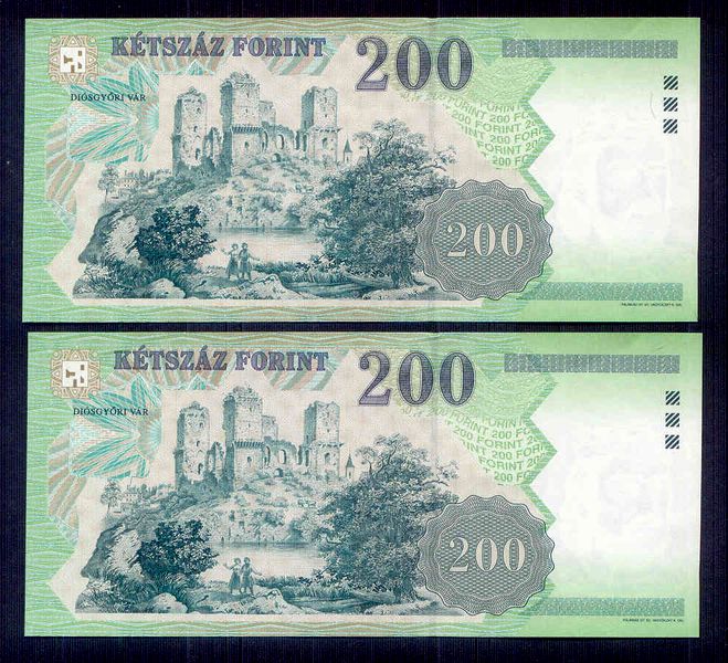 1998 200 Forint FD sorszámkövető